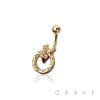 316L SURGICAL STEEL MULTI CZ SNAKE NON DANGLE BELLY BUTTON NAVEL RING 